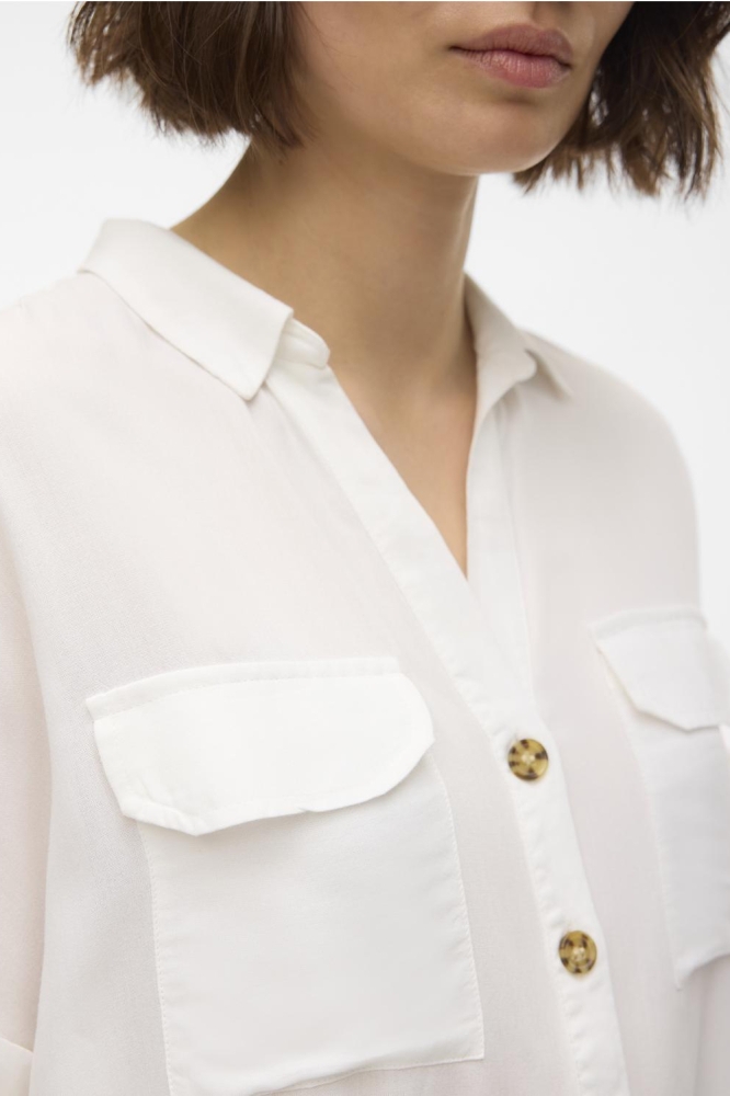 VMBUMPY S/S SHIRT WVN GA NOOS 10310139 Snow White